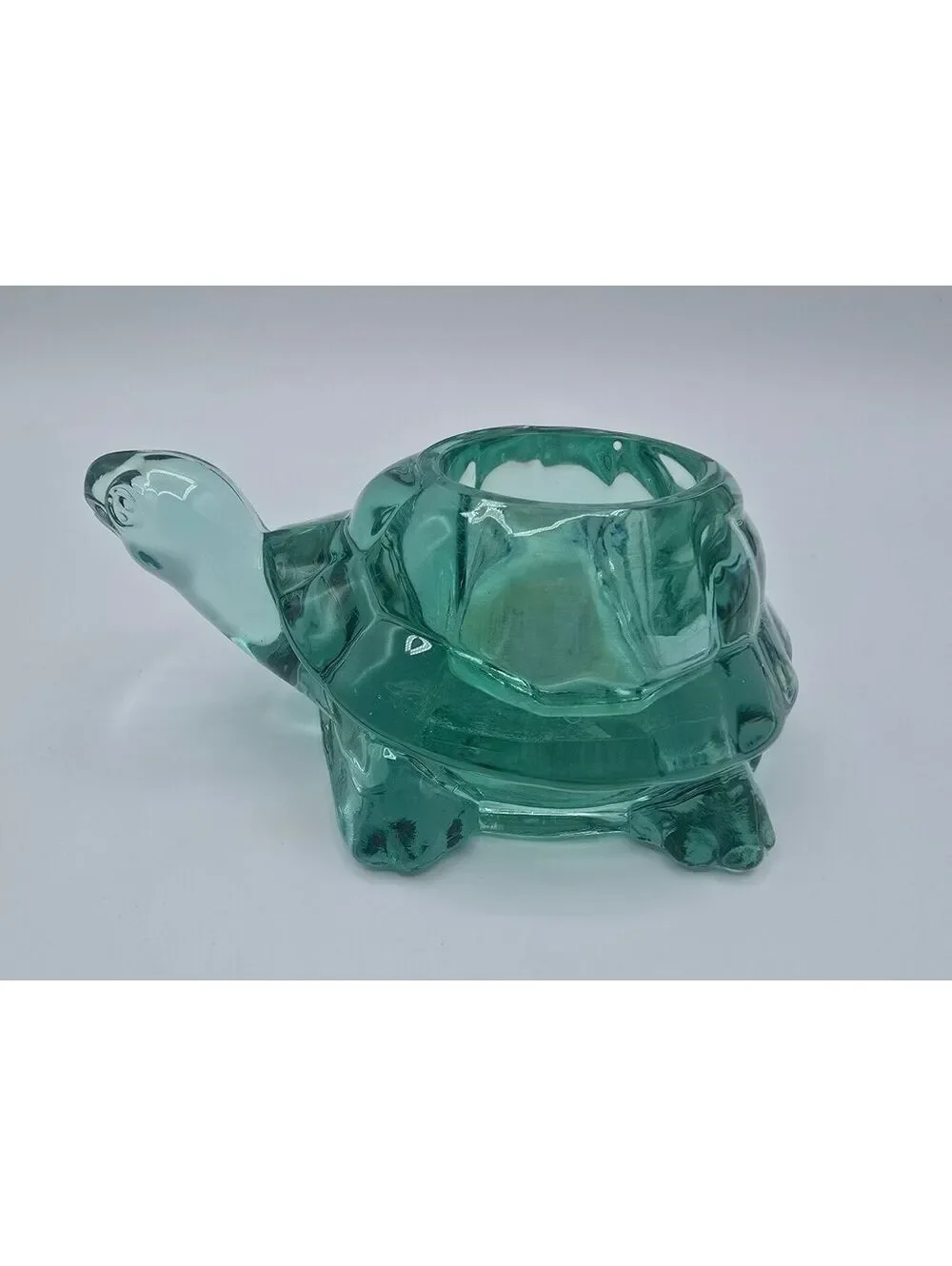 Vintage Indiana Glass Turtle Votive Candle Holder Spanish Green #12144